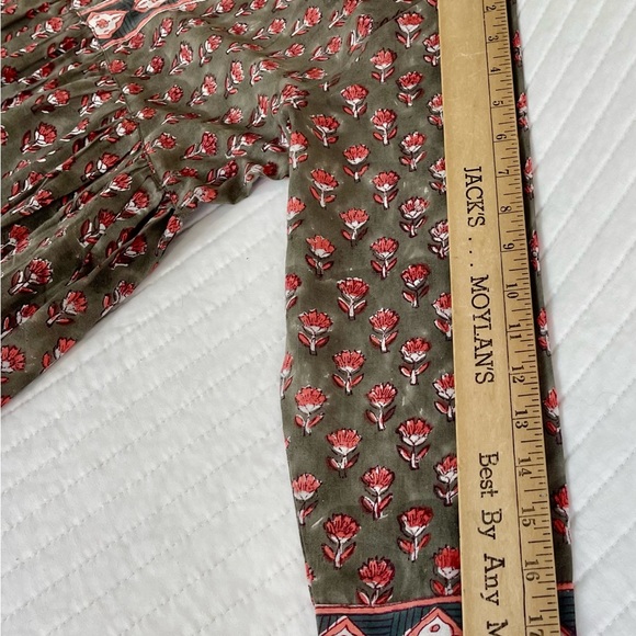 Blue rye by Sugarbelle maxi dress size Med. Green/ white and Peach floral print. - Picture 6 of 8